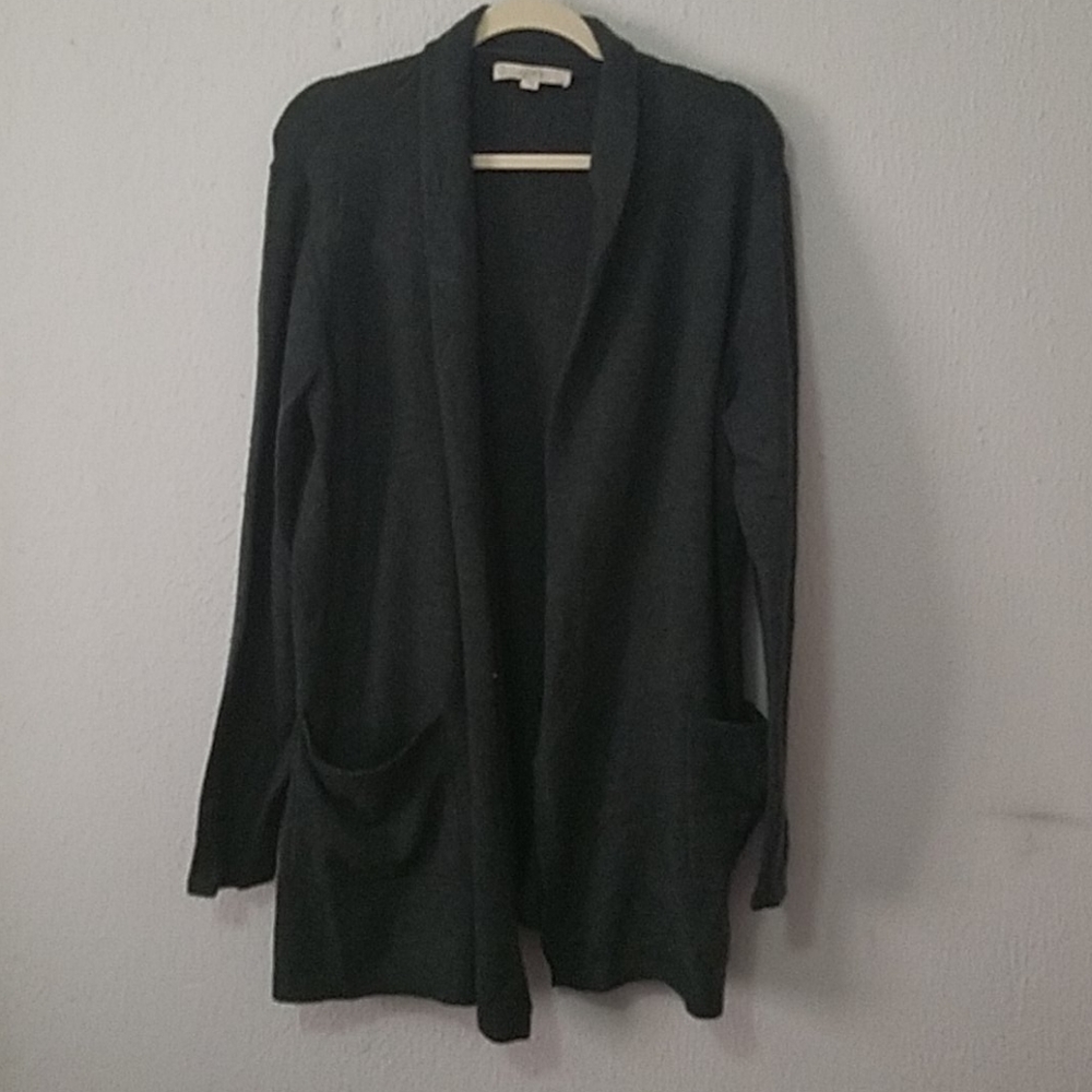 LOFT | Dark Green Open Front Cardigan Sweater